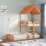 vidaXL Kinderbed met huisje massief grenenhout wasbruin, Eenpersoons, Bruin, Verzenden, Nieuw