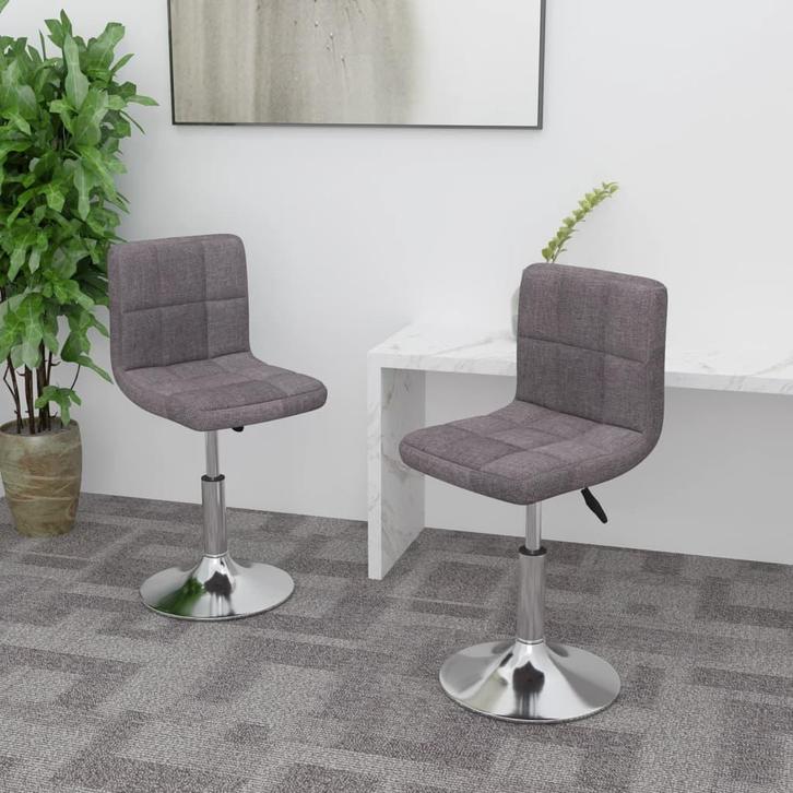 vidaXL Eetkamerstoelen draaibaar 2 st stof taupe, Huis en Inrichting, Stoelen, Nieuw, Verzenden