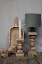Houten naturel wood vierkant baluster lampvoet 30 cm, Nieuw, Ophalen of Verzenden
