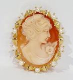 Cameo - 18 karaat Geel goud - Parel