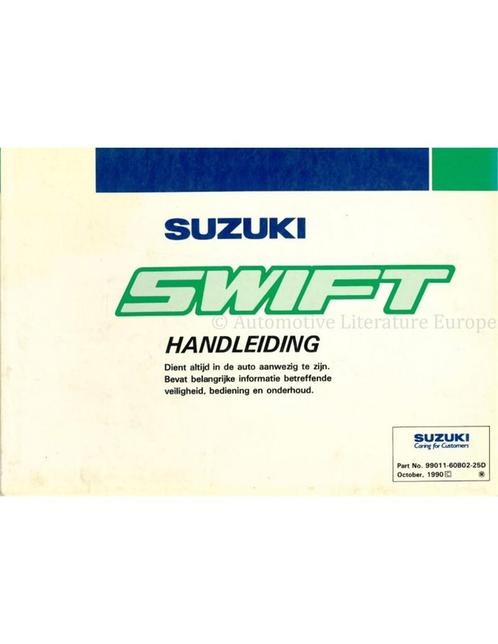 1990 SUZUKI SWIFT INSTRUCTIEBOEKJE NEDERLANDS, Auto diversen, Handleidingen en Instructieboekjes