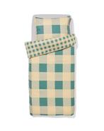 051 Dekbedovertrek 140x200/220cm flanel ruiten groen-beige, Verzenden, Nieuw, Groen