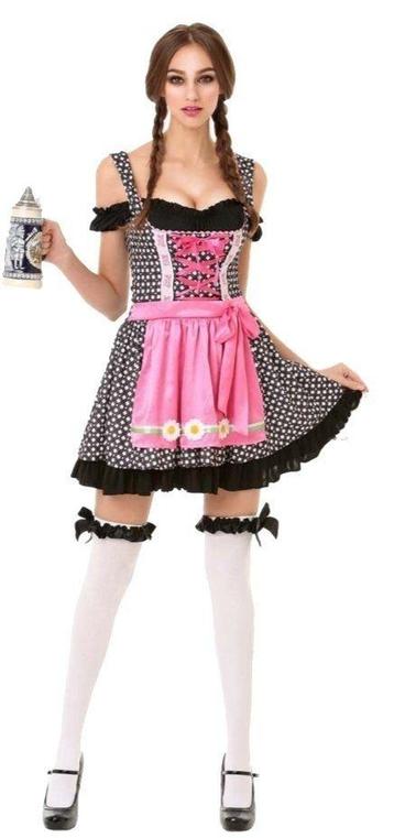 Dirndl Jurk Oktoberfest Zwart Witte Stippen beschikbaar voor biedingen
