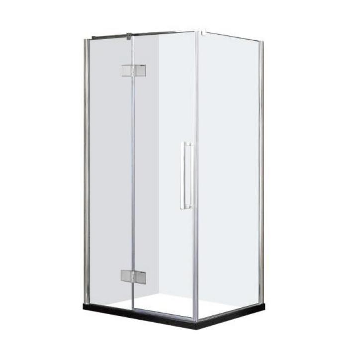 Douchewand met deur (hoek) | OP=OP  | 55% KORTING, Doe-het-zelf en Verbouw, Sanitair, Douche, Nieuw, Glas, Rvs, Ophalen