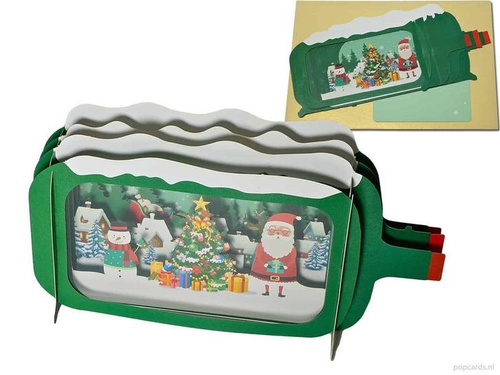 Flessenpost Kerstkaart pop-up kaart | Message in a Bottle, Diversen, Wenskaarten, Verzenden