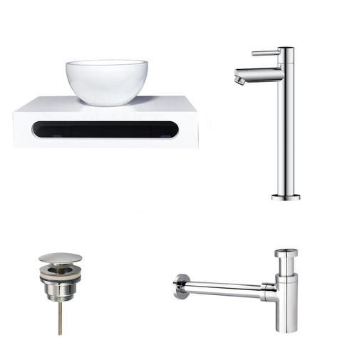 Sani Royal Solid Surface Waskom Rond met Solid, Tuin en Terras, Waterpartijen en Fonteinen