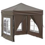 Partytent inklapbaar met zijwanden 2x2 m taupe (Partytenten), Verzenden, Nieuw, 2 meter of meer, Partytent