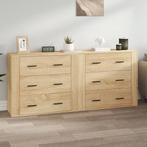 vidaXL Dressoirs 2 st bewerkt hout sonoma eikenkleurig, Huis en Inrichting, Verzenden, 150 tot 200 cm, Nieuw, 25 tot 50 cm