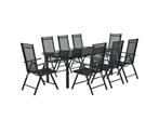 Veiling - Aluminum tuinset - Milano - 9-delig - Donkergrijs, Tuin en Terras, Tuinsets en Loungesets, Nieuw
