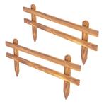 [en.casa] Tuinhek Krölpa voortuinhek set van 2 houtkleurig, Verzenden, Nieuw