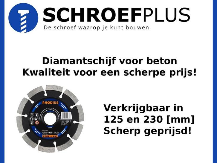Diamantschijven 125 en 230 mm – Voor Beton en Steen, Doe-het-zelf en Verbouw, Gereedschap | Slijpmachines, Haakse handslijpmachine