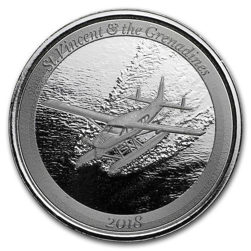 EC8 - St. Vincent and Grenadines Seaplane 1 oz 2018, Postzegels en Munten, Munten | Amerika, Losse munt, Zilver, Verzenden