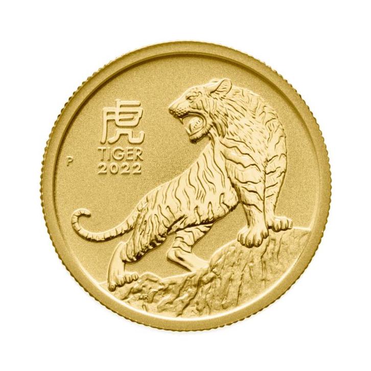 Gouden munt Lunar 2022 1/4 troy ounce, Postzegels en Munten, Edelmetalen en Baren, Verzenden