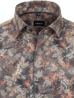 Bruin Venti Overhemd Kent Boord Met Motief Modern Fit, Kleding | Heren, Overhemden, Nieuw, Bruin, Verzenden