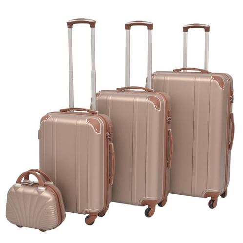 vidaXL Harde rolkoffer set champagnekleurig 4-dlg, Sieraden, Tassen en Uiterlijk, Koffers, Nieuw, Verzenden