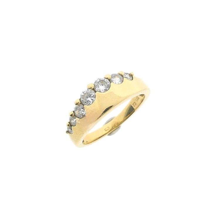 Gouden rijring met zirconia (gouden ring, geelgoud), Sieraden, Tassen en Uiterlijk, Ringen, Dame, Met edelsteen, Overige kleuren