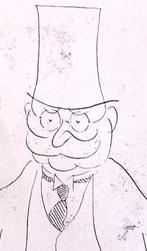 Spotprent met Alfred Hugenberg die uit het Hitler-kabinet..., Verzenden