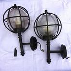 Wandlamp (2) - kooilamp - Blasenglas, IJzer - Buitenlamp,