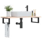 vidaXL Badkamer wandschap staal en massief eikenhout, Verzenden, Nieuw