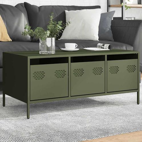 vidaXL Salontafel 101,5x50x43,5 cm koudgewalst staal, Huis en Inrichting, Tafels | Salontafels, 100 tot 150 cm, Nieuw, Metaal