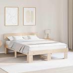 vidaXL Bedframe met hoofdeinde Bruin 160 x 200 cm Massief, Huis en Inrichting, Verzenden, Nieuw, Bruin, Hout