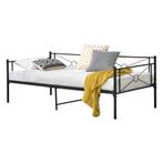 Metalen bed Alvesta met bedbodem 90x200 cm zwart, Huis en Inrichting, Slaapkamer | Bedden, Verzenden, Nieuw