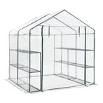 [en.casa] Tuinkas Grünau met 12 planken 200x200x220 cm trans, Verzenden, Nieuw
