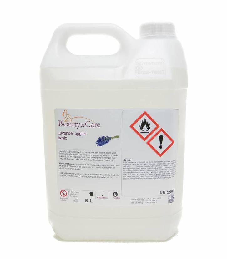 Beauty & Care Lavendel opgiet basic 5 L.  new, Sport en Fitness, Sauna, Fins of Traditioneel, Nieuw, Ophalen of Verzenden