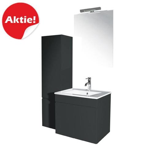 Badmeubelset Milano 60 cm antraciet incl. Hoge kast en, Doe-het-zelf en Verbouw, Sanitair, Bad, Nieuw, Ophalen of Verzenden