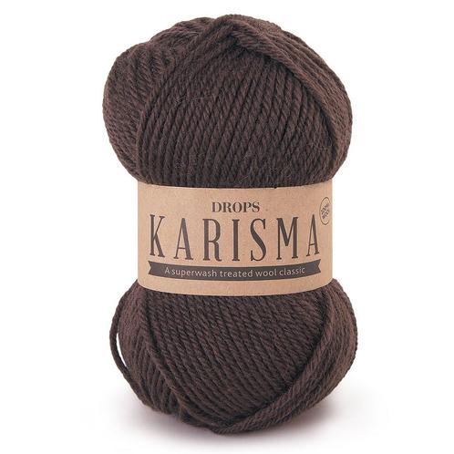 DROPS Karisma Uni Colour - 04 chocoladebruin - Wol Garen, Hobby en Vrije tijd, Breien en Haken, Ophalen of Verzenden