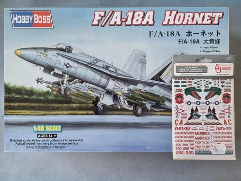 HobbyBoss 80320 F/A-18A Hornet 1:48 + after market decals, Hobby en Vrije tijd, Modelbouw | Vliegtuigen en Helikopters, Verzenden