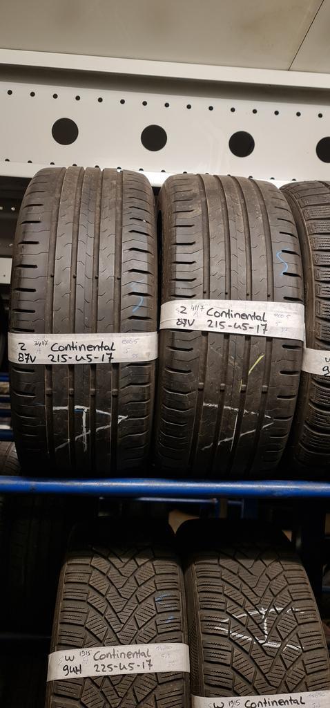 2x 215-45-17 Continental Zomer 5mm €45 Per Band 215 45 17, Auto-onderdelen, Banden en Velgen, 17 inch, Zomerbanden, 215 mm, Personenwagen