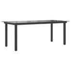 Zwarte Glazen Tuintafel 190x90 - OP = OP! Showroommodel, Tuin en Terras, Ophalen of Verzenden, Nieuw, Rechthoekig, Aluminium