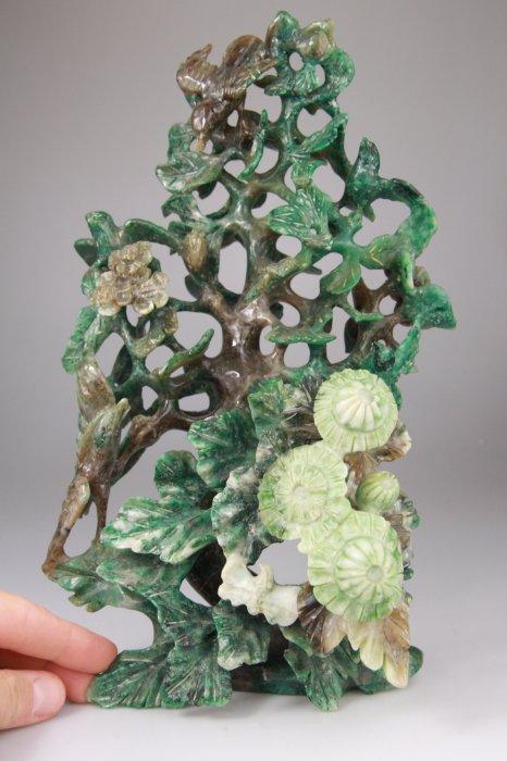 Chinese Carved Stone Pierre Dure Bird Statue Chine - Steen -, Antiek en Kunst, Antiek | Overige Antiek