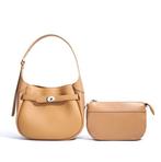 Meli Set – Mini leren schoudertas met etui, Verzenden, Nieuw, Beige, Schoudertasje