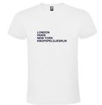 Knopspeldjesrijkop t-shirt als print met London, Paris, New, Nieuw, Overige maten, Roly, Verzenden