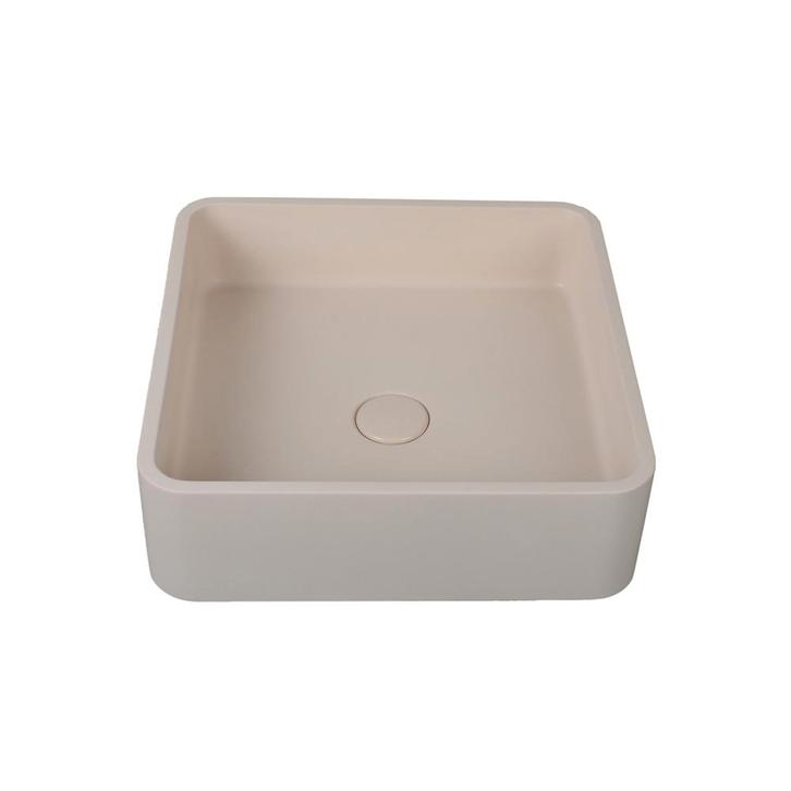 Waskom Aris 39x39x12cm beton vierkant beige inclusief, Doe-het-zelf en Verbouw, Sanitair, Verzenden