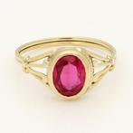 Ring - 18 karaat Geel goud Robijn, Sieraden, Tassen en Uiterlijk, Ringen, Nieuw