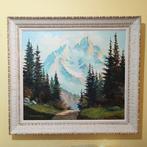 Oostenrijkse school (XX) - Paesaggio Alpino - No Reserve, Antiek en Kunst