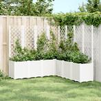 vidaXL Plantenbak met latwerk 160x160x140 cm polypropeen wit, Tuin en Terras, Bloembakken en Plantenbakken, Verzenden, Nieuw, Kunststof