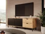 Meubella | TV-Meubel eiken zwart 157 cm | modern | 2 lades, Huis en Inrichting, Kasten | Televisiemeubels, Overige materialen