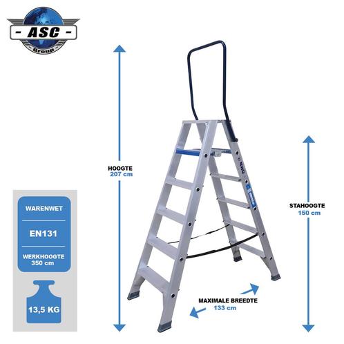 ASC Dubbele trap, Doe-het-zelf en Verbouw, Ladders en Trappen, Trap, Nieuw, Verzenden