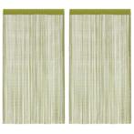 vidaXL Draadgordijnen 140x250 cm groen 2 st, Huis en Inrichting, Stoffering | Gordijnen en Lamellen, Verzenden, Nieuw, Groen