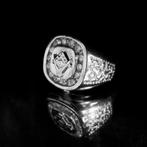 Zilveren heren ring | Vrijmetselaar symbool (zilveren ring), Gebruikt, Overige kleuren, 19 tot 20, Heer