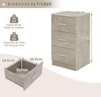 Nachtkastje - Ladekast slaapkamer - 37x34x67 cm - COSTWAY, Verzenden, Zo goed als nieuw