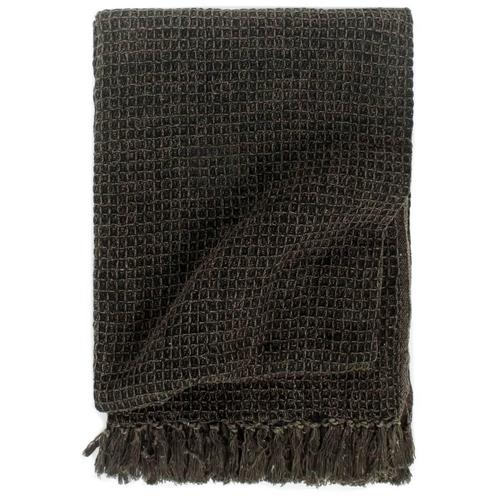 vidaXL Plaid 125x150 cm katoen antraciet en bruin, Huis en Inrichting, Slaapkamer | Beddengoed, Grijs, Nieuw, Verzenden