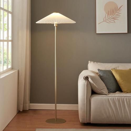 Staande lamp Appledore vloerlamp 147 cm goudkleurig en wit E, Huis en Inrichting, Lampen | Vloerlampen, Nieuw, Verzenden