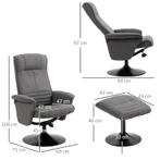 TRUUSK Fauteuil Met Voetenbank, Verstelbare Rugleuning, 69cm, Huis en Inrichting, Fauteuils, Verzenden, Nieuw