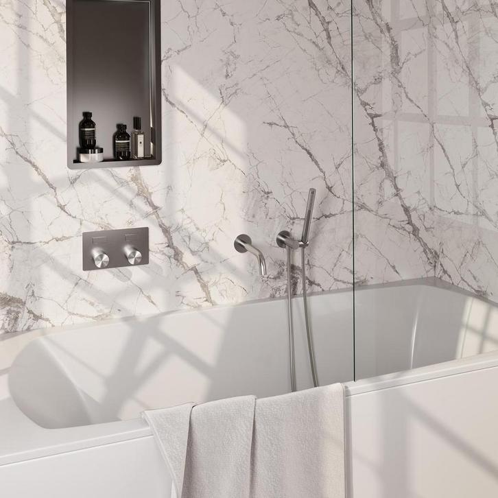 Brauer Brushed Carving Thermostatische Inbouw Badkraan met, Doe-het-zelf en Verbouw, Sanitair, Ophalen of Verzenden