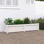 vidaXL Plantenbak 150x31x31 cm massief grenenhout wit, Tuin en Terras, Bloembakken en Plantenbakken, 100 cm of meer, Verzenden